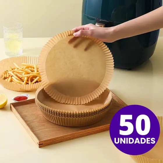 Papel Descartável para Airfryer com 50 Uni Descartáveis Redondo