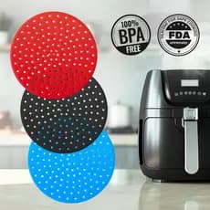 Tapete Protetor Silicone Para Air Fryer Fritadeira Não Gruda Redondo