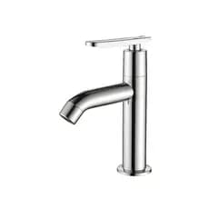 Torneira Cromado Branco Fria ABS Plástico Para Lavatório Banheiro Pia Mesa 1/4 Volta