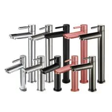 Torneira fria Banheiro Lavatório Cuba Aço Inox Amazonas preto cromado rose gold escovado cinza