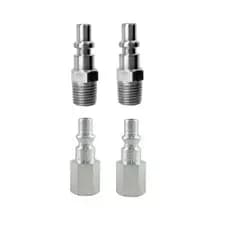 Kit Com 2 Pino Engate Rápido De 1/4 Macho + 2 Pino Engate Rápido 1/4 Fêmea
