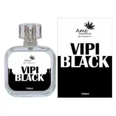 Perfume Vipi Black Masculino Amei Cosméticos Alta Fixação 33% de Essência Importada EDP