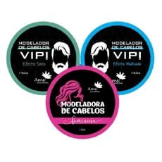 Modelador de Cabelos Vip! Efeito Seco, Molhado ou Feminina Amei Cosméticos 150g