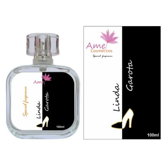 Perfume Linda Garota Feminino Amei Cosméticos Alta Fixação 33% de Essência Importada Parfum