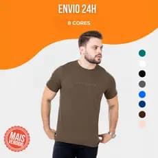 Camiseta Básica Estampa Atoomic Várias Cores Fio 30.1 Premium Camisa Blusa
