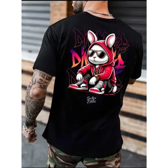 Camiseta Coelho 100% Algodão 30.1 Envio Rapido