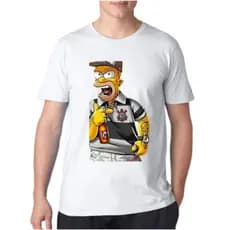 Camiseta Masculina 100% Algodão Homer Corinthians