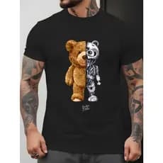 Camiseta Urso Robô Confortável 100% Algodão 30.1 Envio Rápido