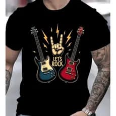 Camiseta ROCK algodão fio 30.1 envio rápido