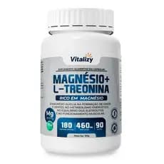 Treonato Magnésio Vitalizy 180 Cápsulas + L Treonina Alta Absorção Premium Puro