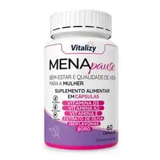 Suplemento Para Menopausa Aliv Care Meno 60 Cápsulas Isoflavonas Magnésio Vit D3 K2 Boro Extrato de Oliva Vitalizy