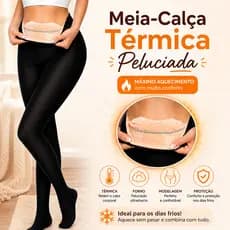 Meia Calça Térmica com forro aveludado Quente Cintura Alta Modeladora Não Marca para o Inverno