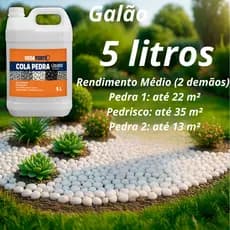 Cola Pedra Fixador Trava Pedras e seixos Para Decoração da Casa Jardim garagem passagens 5 litros