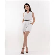 Conjunto Feminino Social de Alfaiataria Paola Blusinha e Shorts