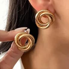 Brinco Redondo Trançado Atemporal Folhado a Ouro 18k e Prata 925