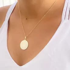 Colar Feminino Folheado A Ouro Oração Pai Nosso