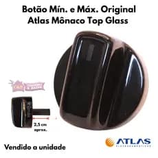 Botão Manipulo Boca Fogão Atlas Agile Mesa Inox 4 e 5 Bocas - Unidade