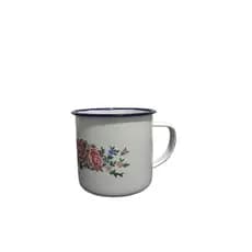 Caneca Esmaltada Tema De Flores Retro Unidade