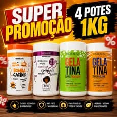 Kit Gelatina Super Volume 1Kg Hidralize + Gelatina Super Transição Definição 1 Kg Hidralize