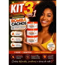 Kit Cronograma Capilar Bomba Cachos Tratamento Hidratação Nutrição e Reconstrução 3x 300g Hidralize