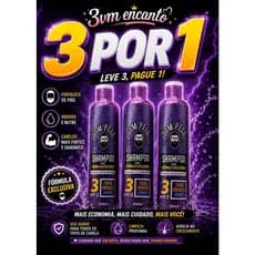 Kit Shampoo 3 em 1 Velho Barbudo Crescimento Fortalecimento Barba e Cabelo 250ml