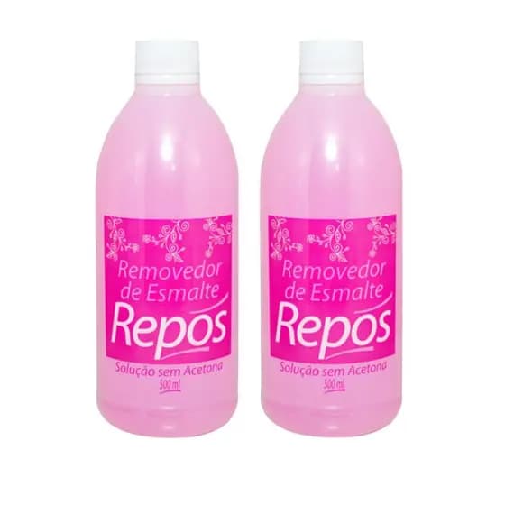 Kit 2 Removedores De Esmaltes Sem Acetona Repos 500Ml