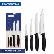 Jogo De Facas 4 Peças Tramontina Plenus Aço Inox Produto Original