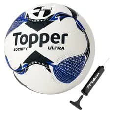 Bola Futebol de Society Topper Ultra Dupla Colagem + Bomba