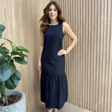 Vestido Longo em Linho Premium - Elegante e Confortável