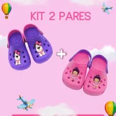 kit 2 sanadalia babuche infantil feminina leve confortavel