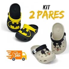 Kit babuche masculina 2 pares sandália leve confortável de personagens