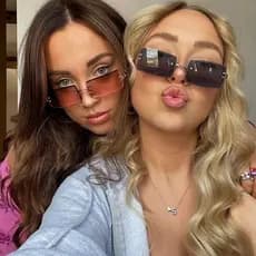 Óculos de Sol Feminino Sem Aro Fashion Luxo + Proteção UV400