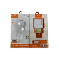 Carregador Turbo H'maston Y18-1 Micro USB V8 2 Portas 4.1A Rápido Homologado Anatel Original Viagem
