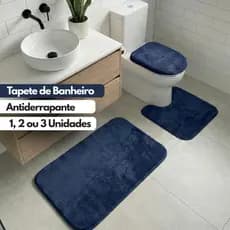 Tapete para Banheiro Antiderrapante Super Soft Escolha 1 2 ou 3 Peças Algodão e Pelúcia atacado