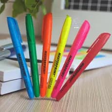 Kit 6 Canetas Marca Texto Neon Fluorescentes Masterprint  Escolar Escritorio Estudo
