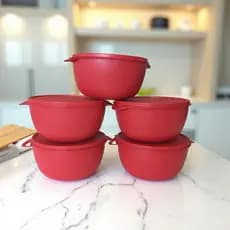 Kit 5 Potes Plástico Bowl com Tampa 1 litro Organizadores Cozinha Marmita Micro-ondas Freezer