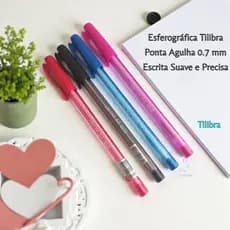 Kit Canetas Esferográfcas Tilibra 0.7 Ponta Agulha Fine Escrita Fina Suave e Precisa