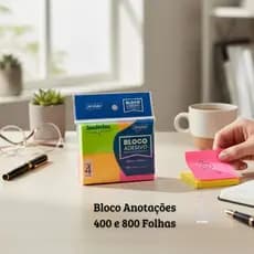 Bloco de Notas Adesivas Colorido Neon Anotações Fofo Barato Pequeno 38mm x 50mm