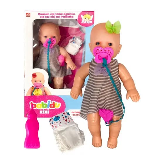 Boneca Infantil Faz Xixi Quando Bebe Água com Acessórios