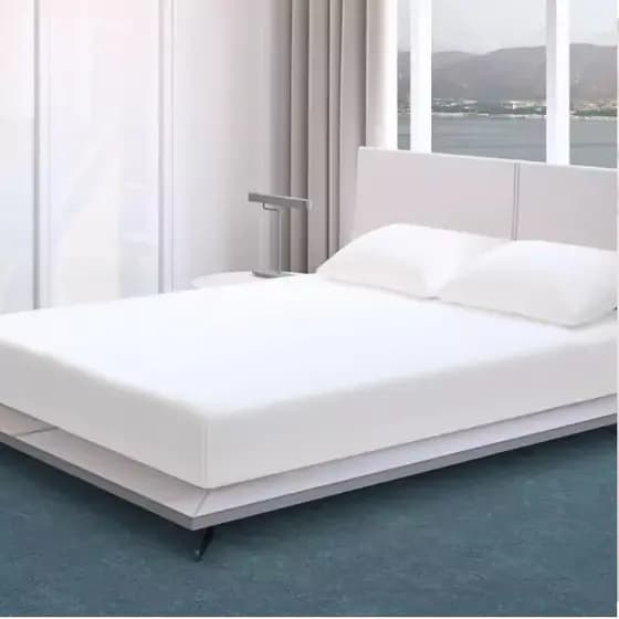 Kit 2 Capas Protetora Colchão Casal Quenn Impermeável Branco