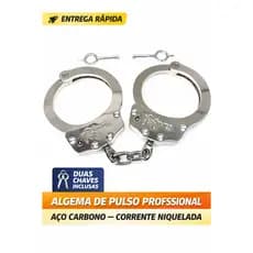 Algema De Pulso Profissional Aço Carbono Corrente Niquelada Niquelado