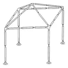 Estrutura De Aço Para Tenda Gazebo 2,40mx2,40m Com Encaixes