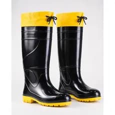 Bota De Pvc Aqua Preta C/ Polaina Forrada Extra Longa Innpro