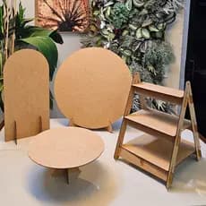 Kit Festa 4 Peças Enfeites Mdf Monta Fácil Decoração Mesa Aniversário