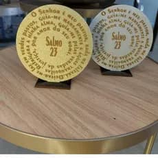 Salmo 23 Decoração de Mesa Mandala Religiosa Sala Rack 13cm