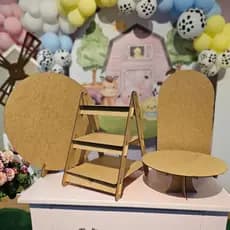 Kit Mini Festa 4 peças MDF Decoração Mesa Aniversário Pegue e Monte Facil