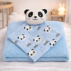 Kit Mantinha Soft com Naninha para Bebê Menino e Menina