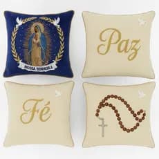 CAPA DE ALMOFADA RELIGIOSA NOSSA SENHORA (45x45) – CONFORTO E ESTILO PARA SUA CASA!