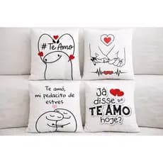 Capa de Almofada Avulsa 45x45 cm – Estampa Amor Minimalista
