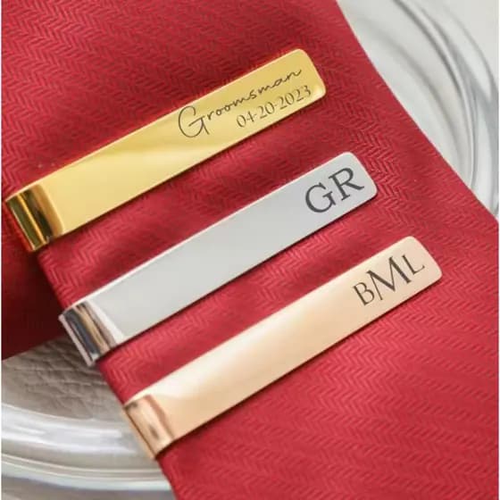 Prendedor Clipe De Gravata Com Nome Personalizado Aço Inoxidável Escritório , Presentes De Casamento personalizado com